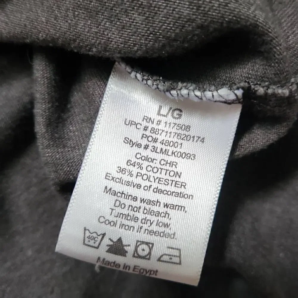 Levi's Men's Vintage Gray Long Sleeve Henley Top - Size Large